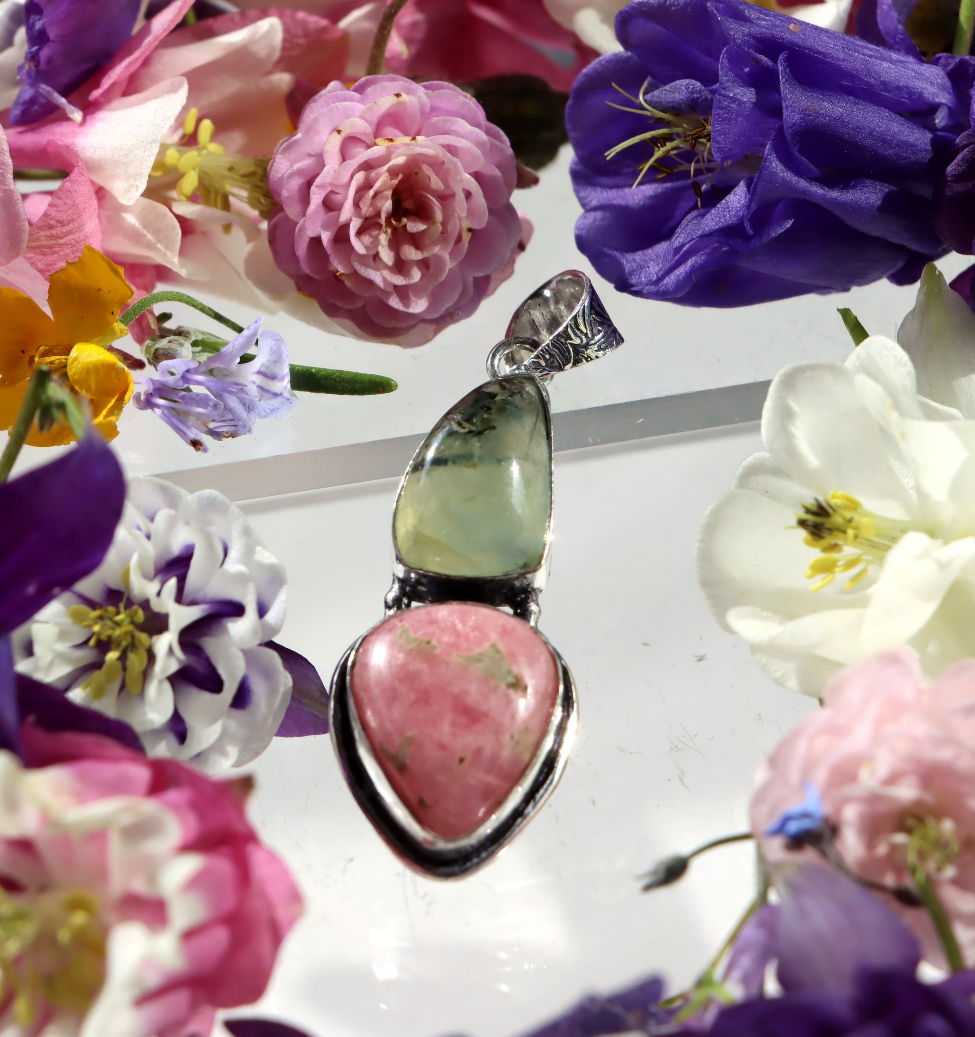 Přívěšek rodochrosit epidot v prehnitu - Supreme Panthers