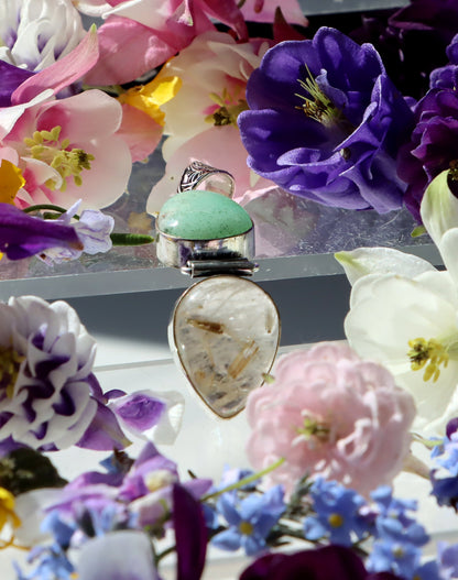 Přívěšek rutil v křišťálu chryzopras - Supreme Panthers