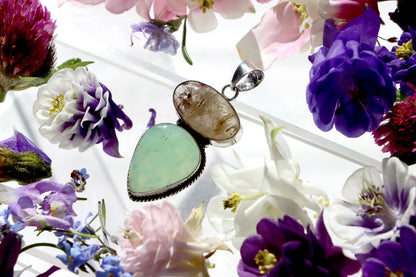 Přívěšek rutil v křišťálu chryzopras - Supreme Panthers