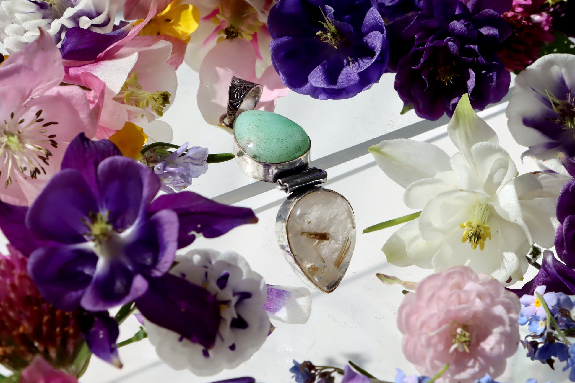 Přívěšek rutil v křišťálu chryzopras - Supreme Panthers