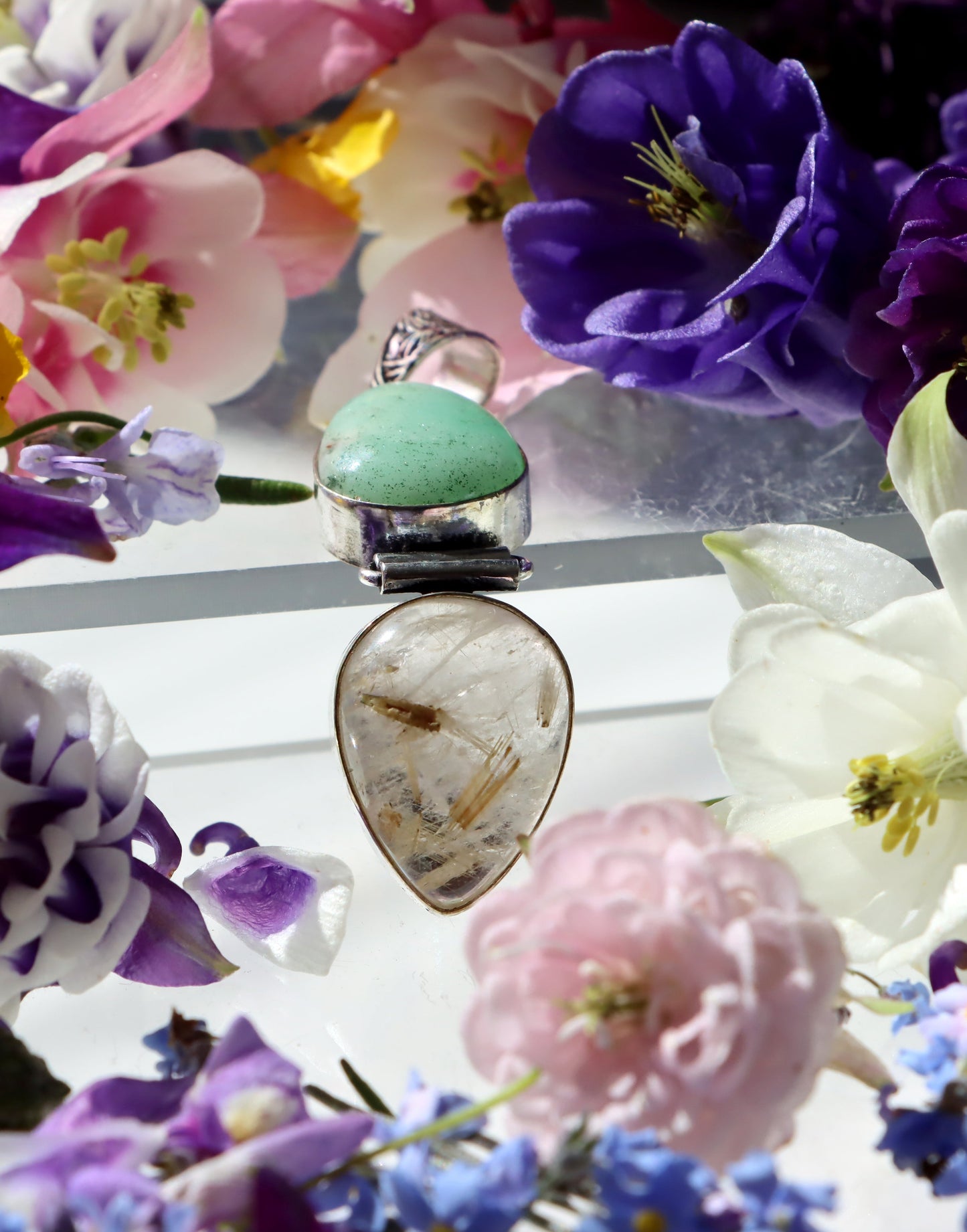 Přívěšek rutil v křišťálu chryzopras - Supreme Panthers