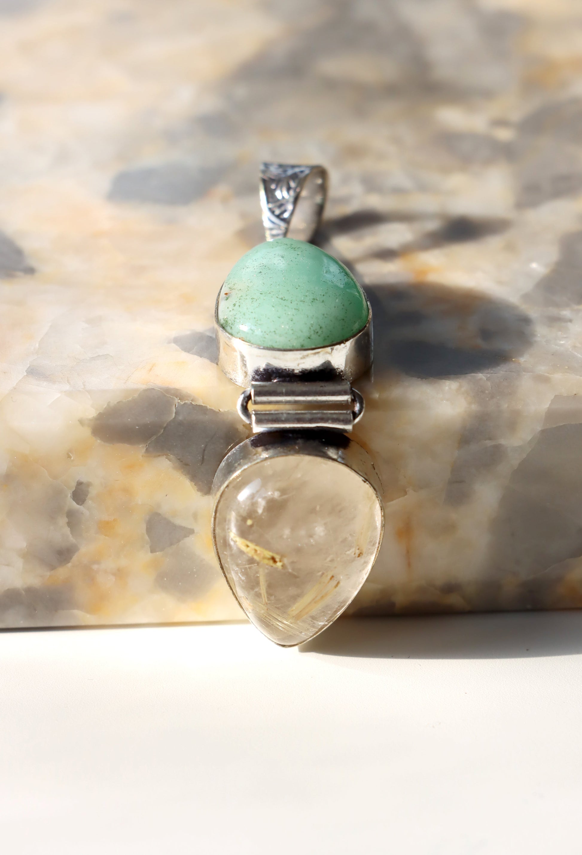 Přívěšek rutil v křišťálu chryzopras - Supreme Panthers