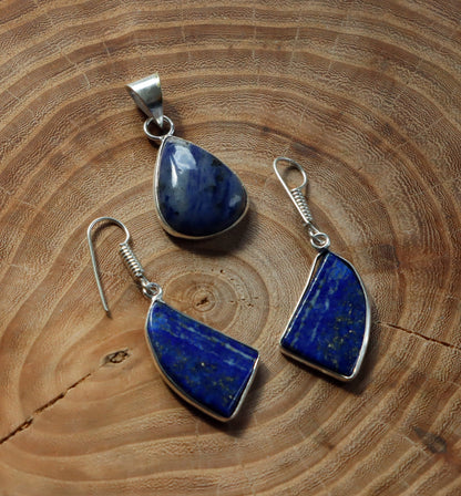 Set dárkový lapis lazuli náušnice a přívěšek - Supreme Panthers