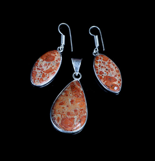 Set přívěšek náušnice jaspis Asteroid - Supreme Panthers