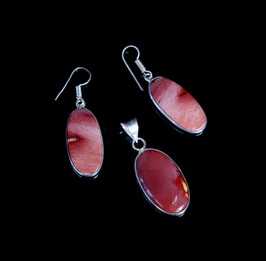 Set přívěšek náušnice jaspis mokait - Supreme Panthers