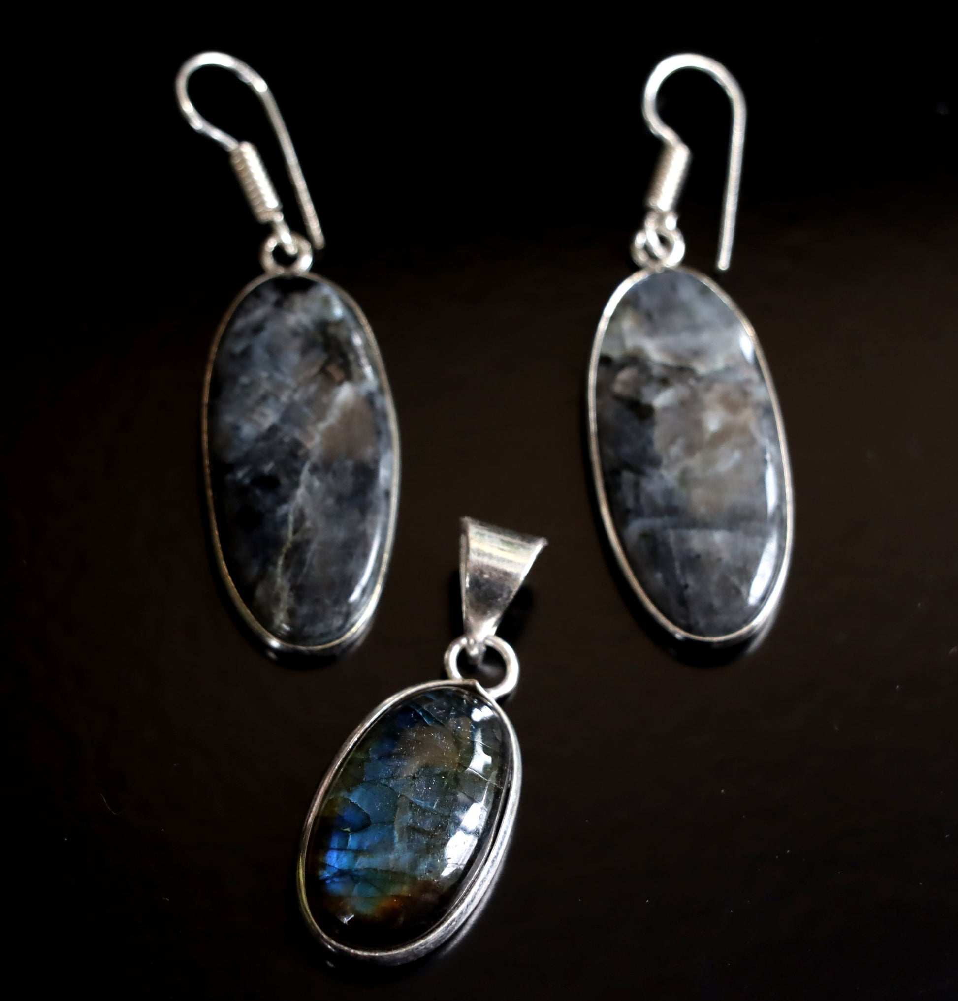 Set přívěšek náušnice labradorit - Supreme Panthers