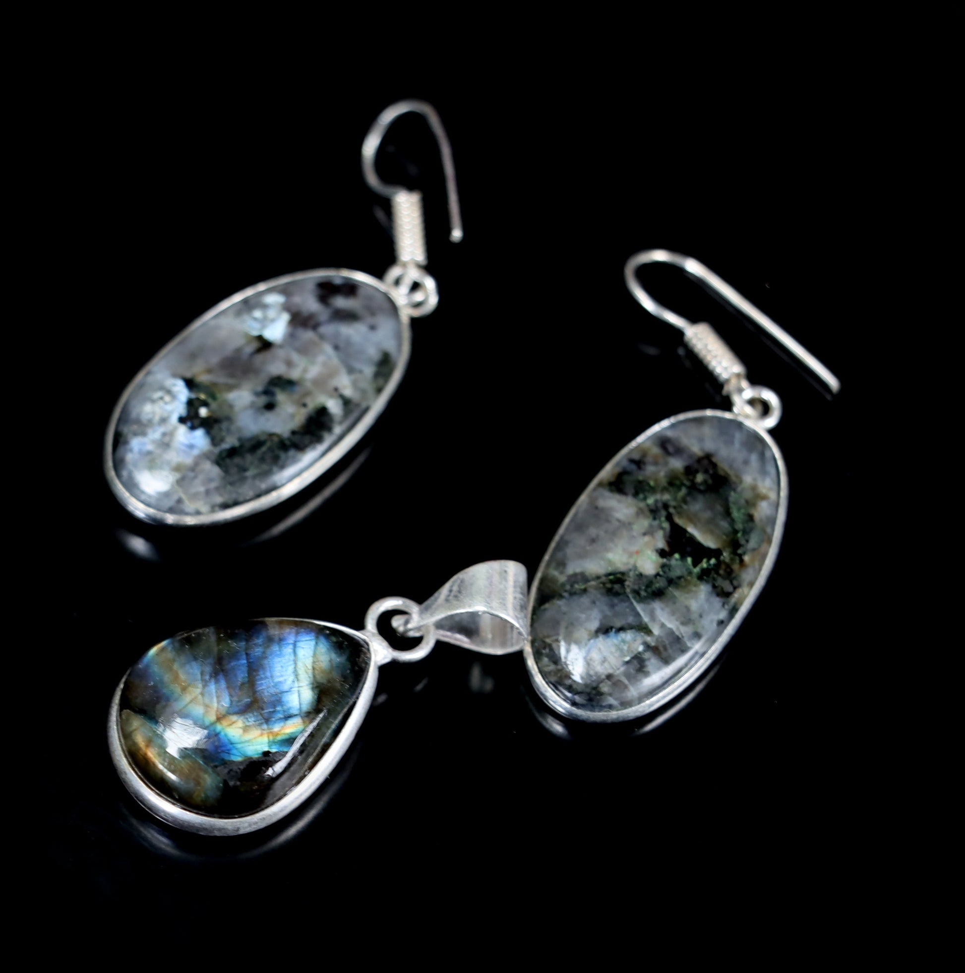 Set přívěšek náušnice labradorit - Supreme Panthers