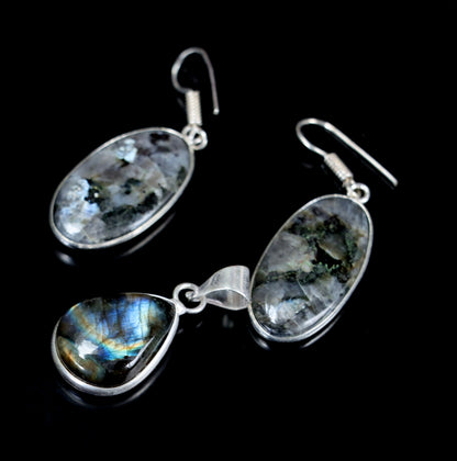 Set přívěšek náušnice labradorit - Supreme Panthers