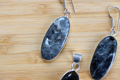 Set přívěšek náušnice labradorit - Supreme Panthers