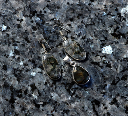 Set přívěšek náušnice labradorit - Supreme Panthers