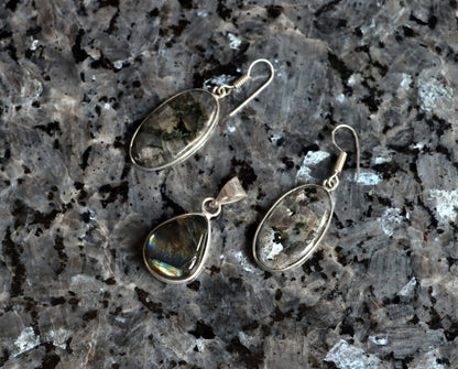 Set přívěšek náušnice labradorit - Supreme Panthers