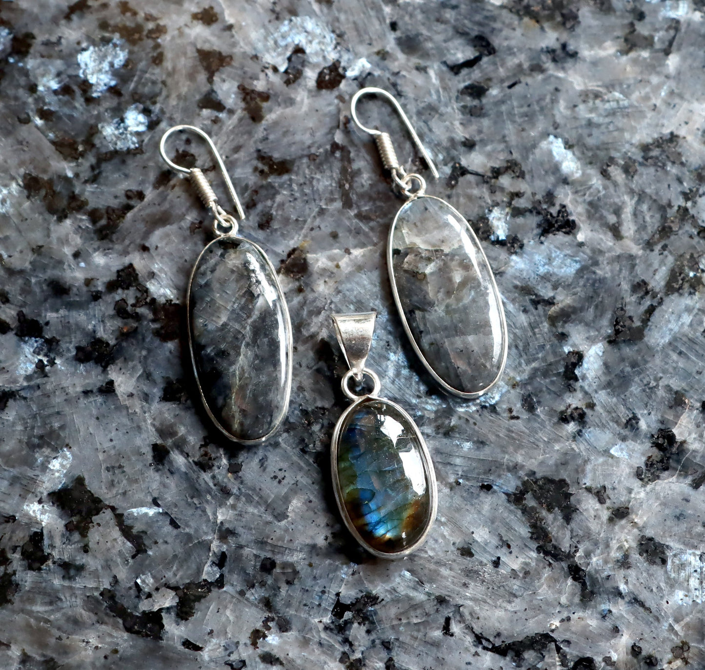 Set přívěšek náušnice labradorit - Supreme Panthers