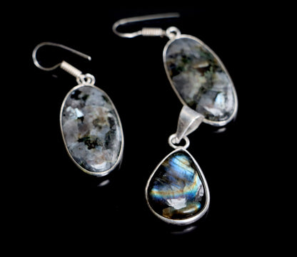 Set přívěšek náušnice labradorit - Supreme Panthers