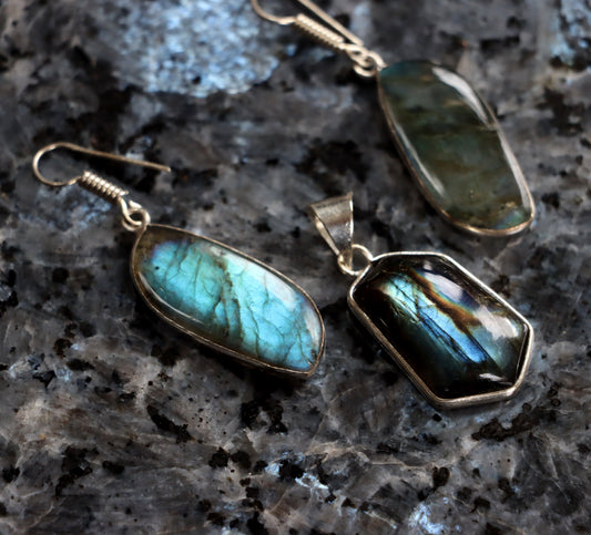 Set přívěšek náušnice labradorit - Supreme Panthers