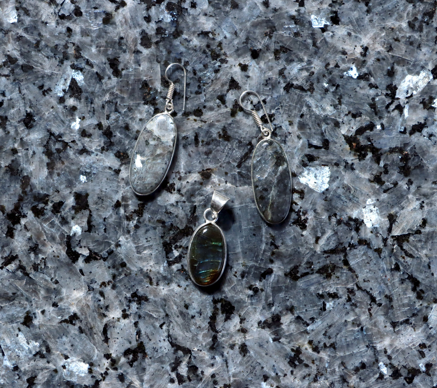 Set přívěšek náušnice labradorit - Supreme Panthers