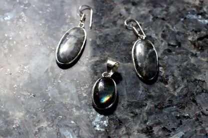 Set přívěšek náušnice labradorit - Supreme Panthers