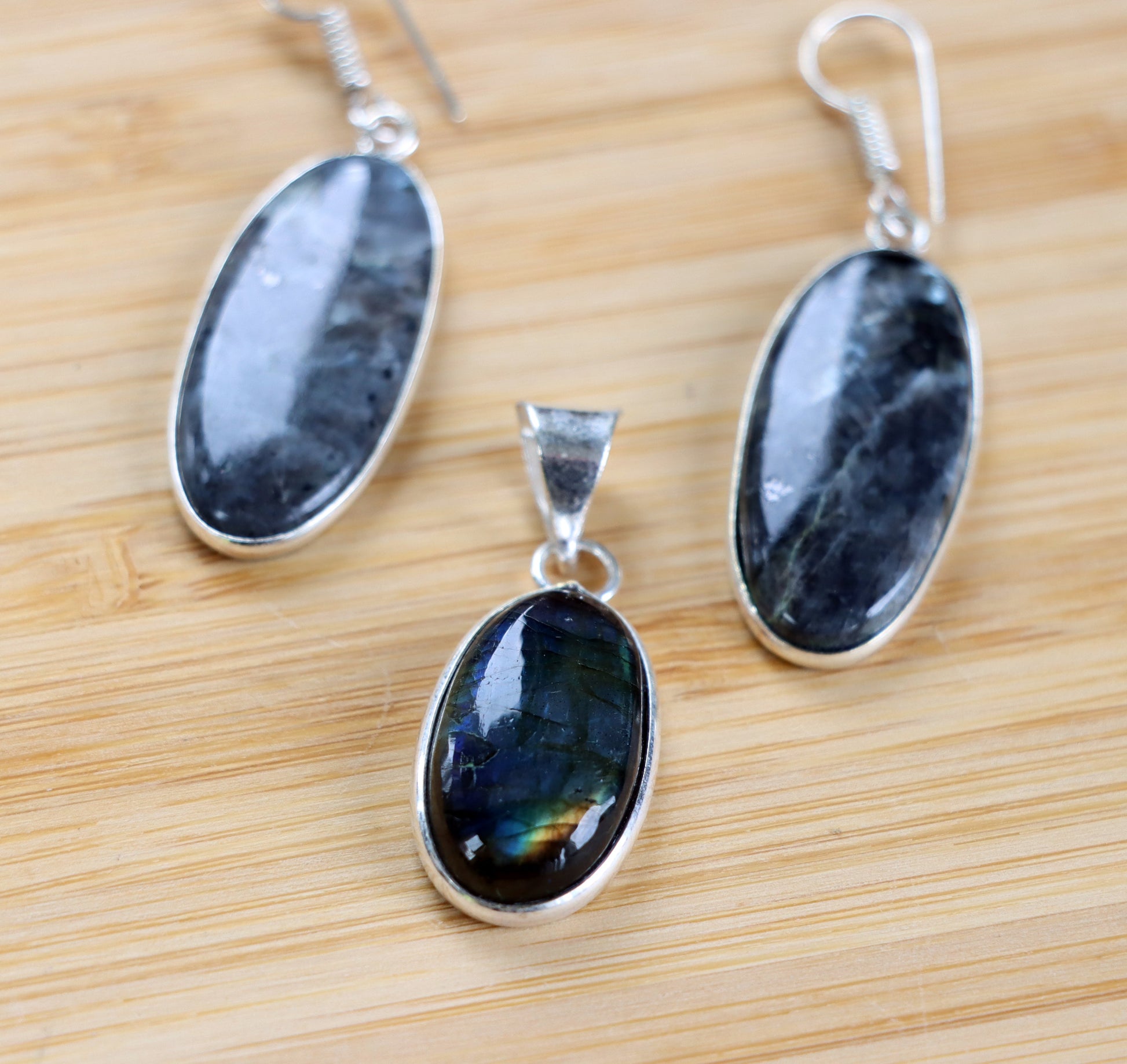 Set přívěšek náušnice labradorit - Supreme Panthers