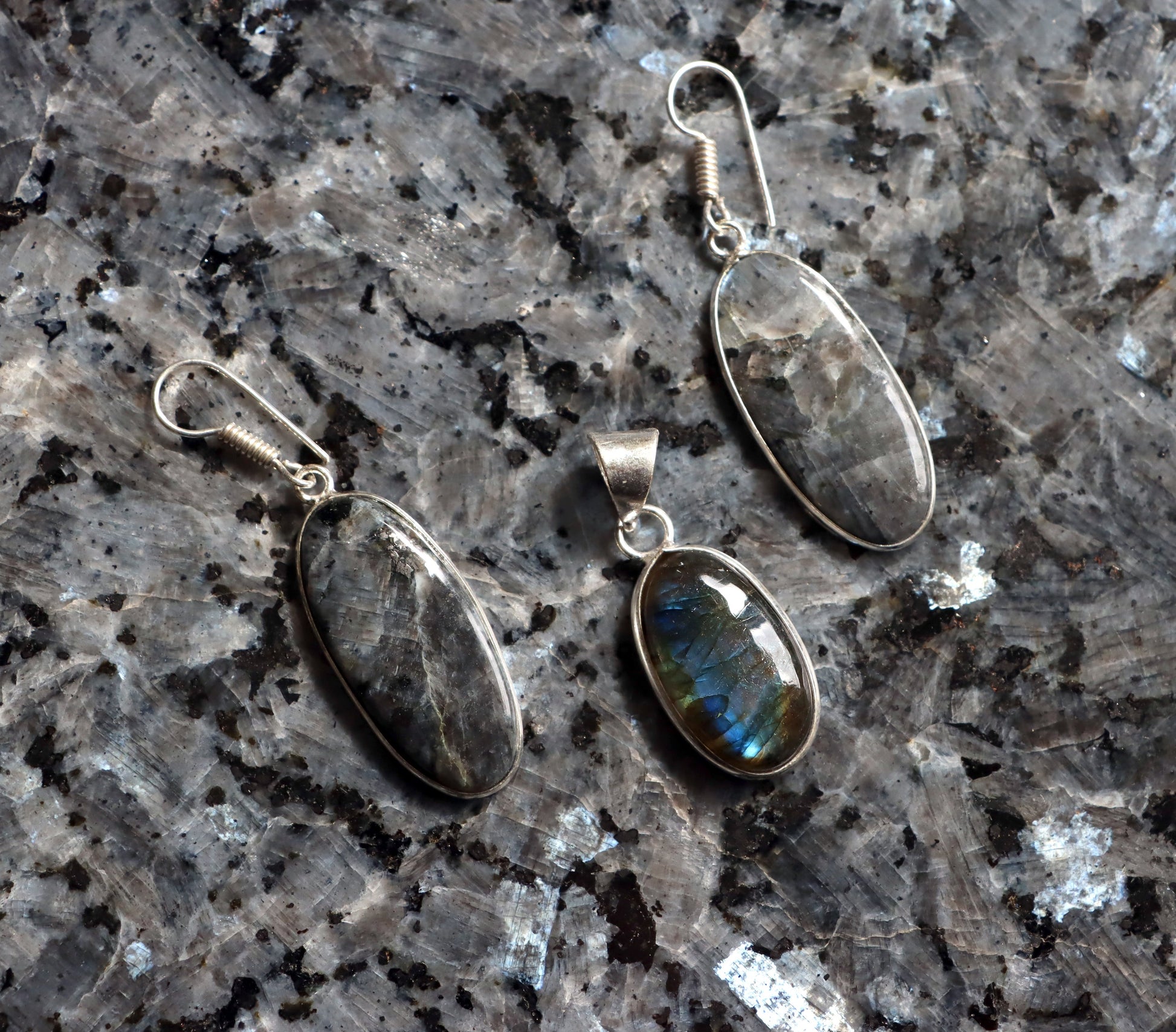 Set přívěšek náušnice labradorit - Supreme Panthers