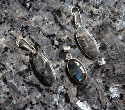 Set přívěšek náušnice labradorit - Supreme Panthers