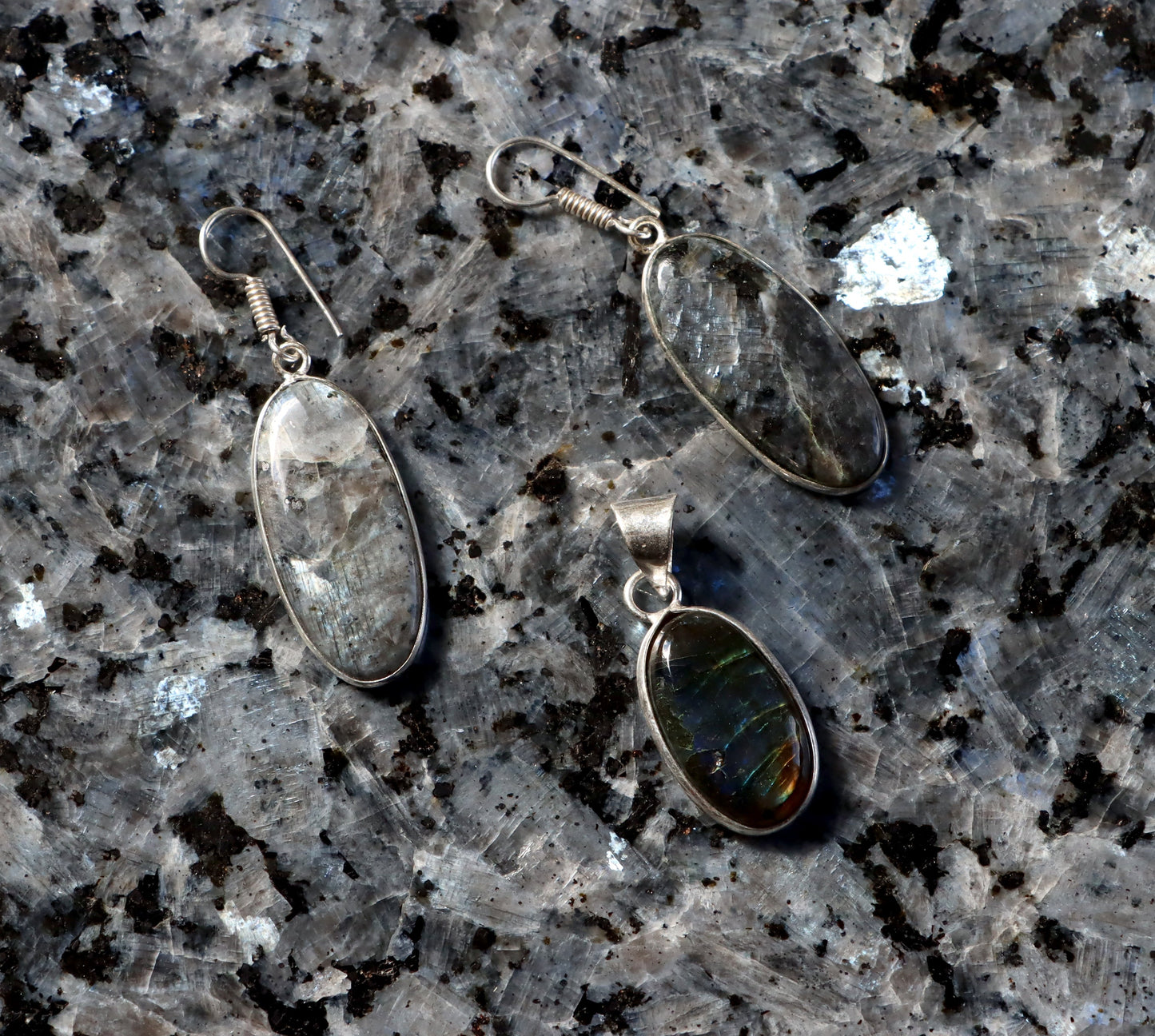 Set přívěšek náušnice labradorit - Supreme Panthers