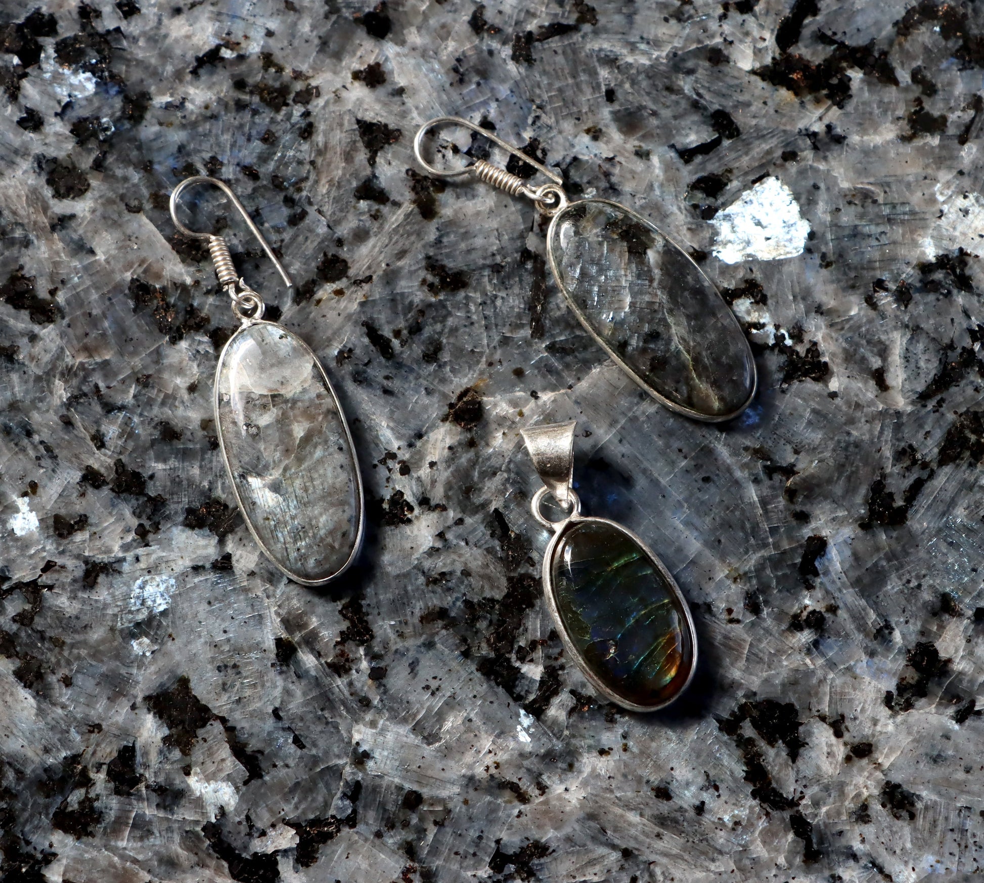 Set přívěšek náušnice labradorit - Supreme Panthers