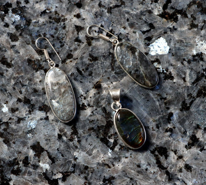 Set přívěšek náušnice labradorit - Supreme Panthers