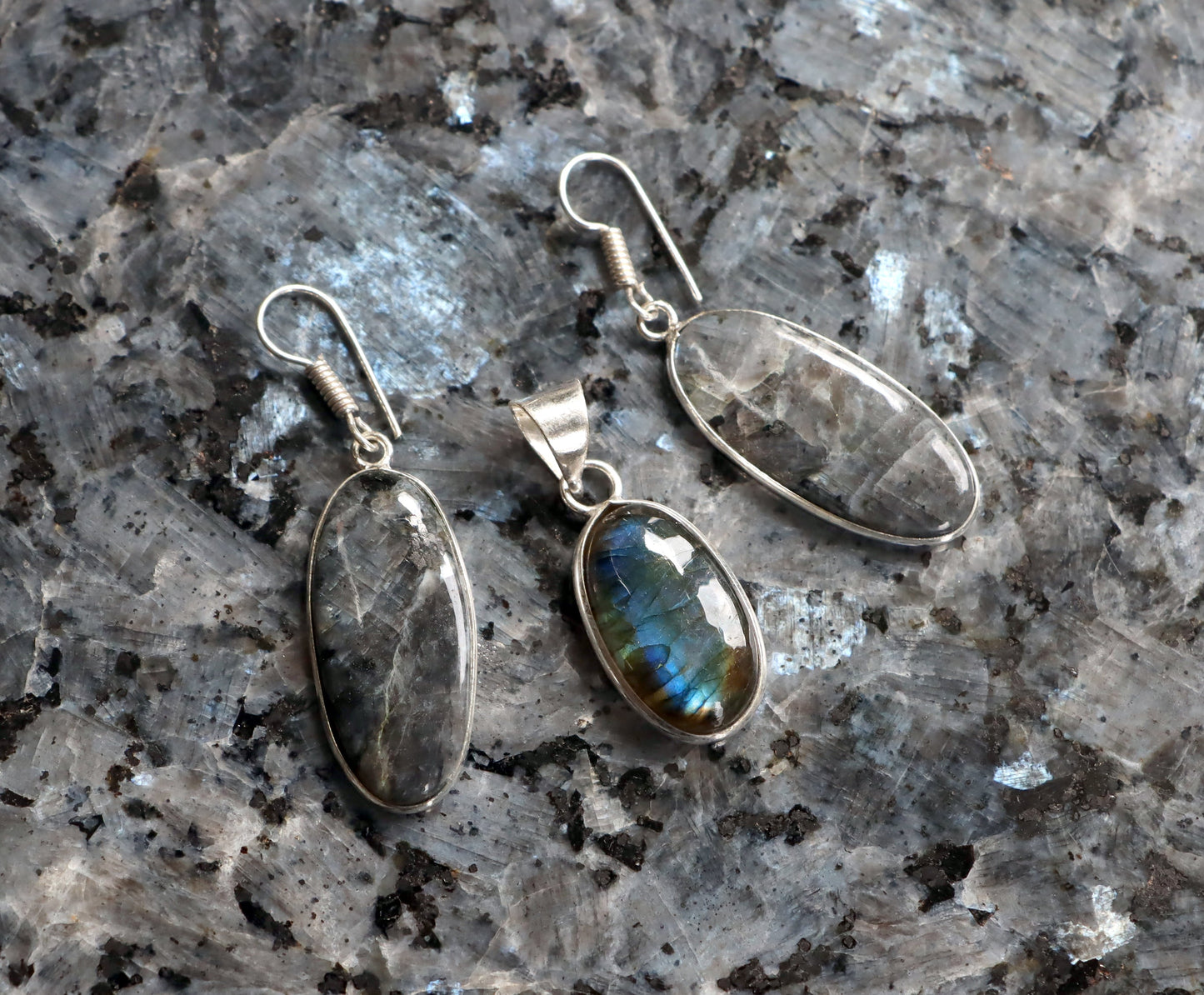 Set přívěšek náušnice labradorit - Supreme Panthers