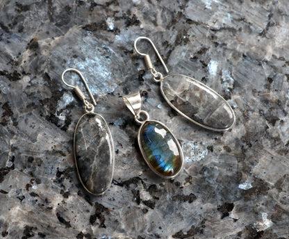 Set přívěšek náušnice labradorit - Supreme Panthers