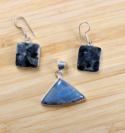 Set přívěšek náušnice labradorit - Supreme Panthers