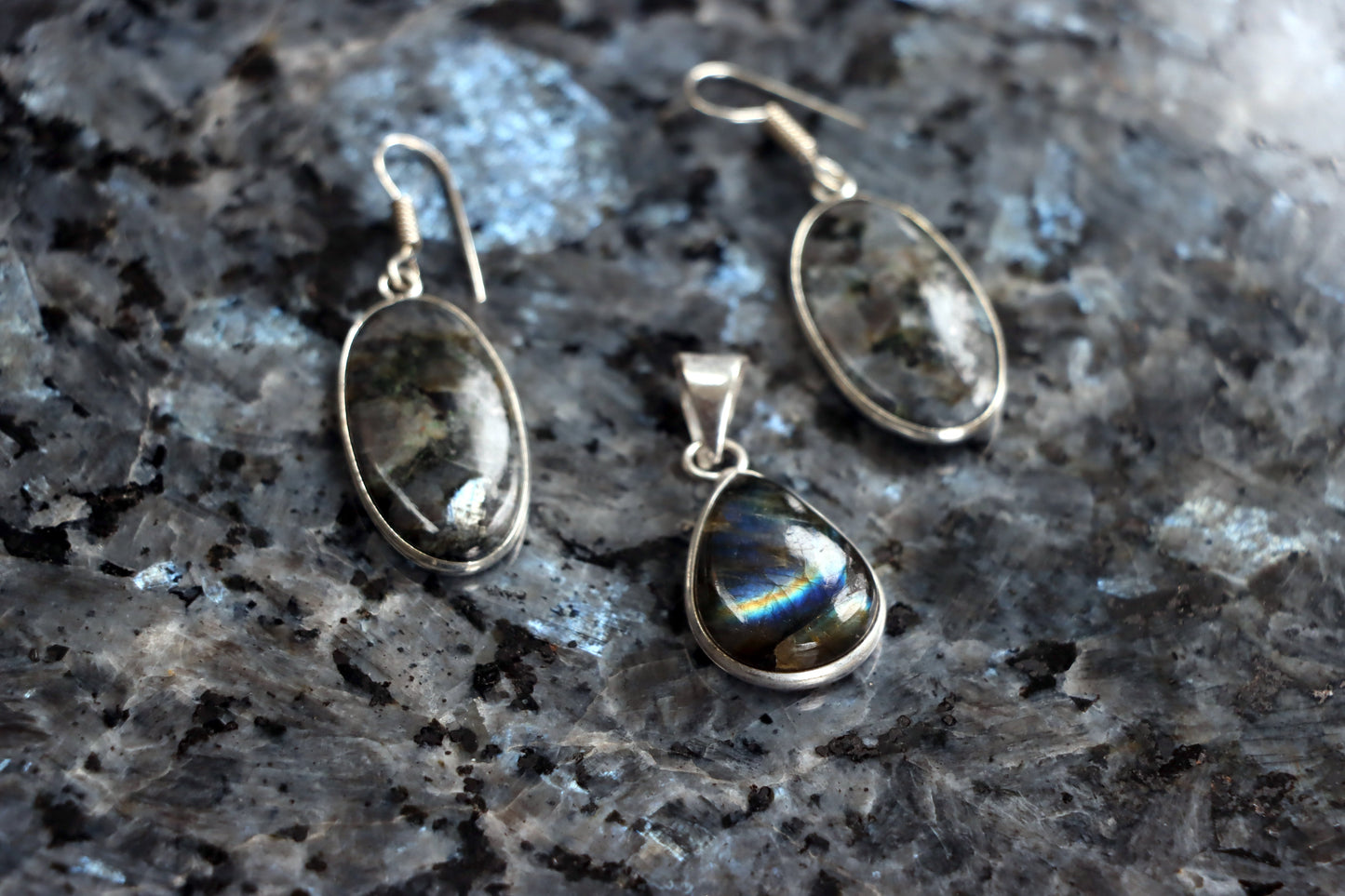 Set přívěšek náušnice labradorit - Supreme Panthers