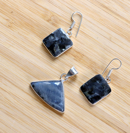 Set přívěšek náušnice labradorit - Supreme Panthers