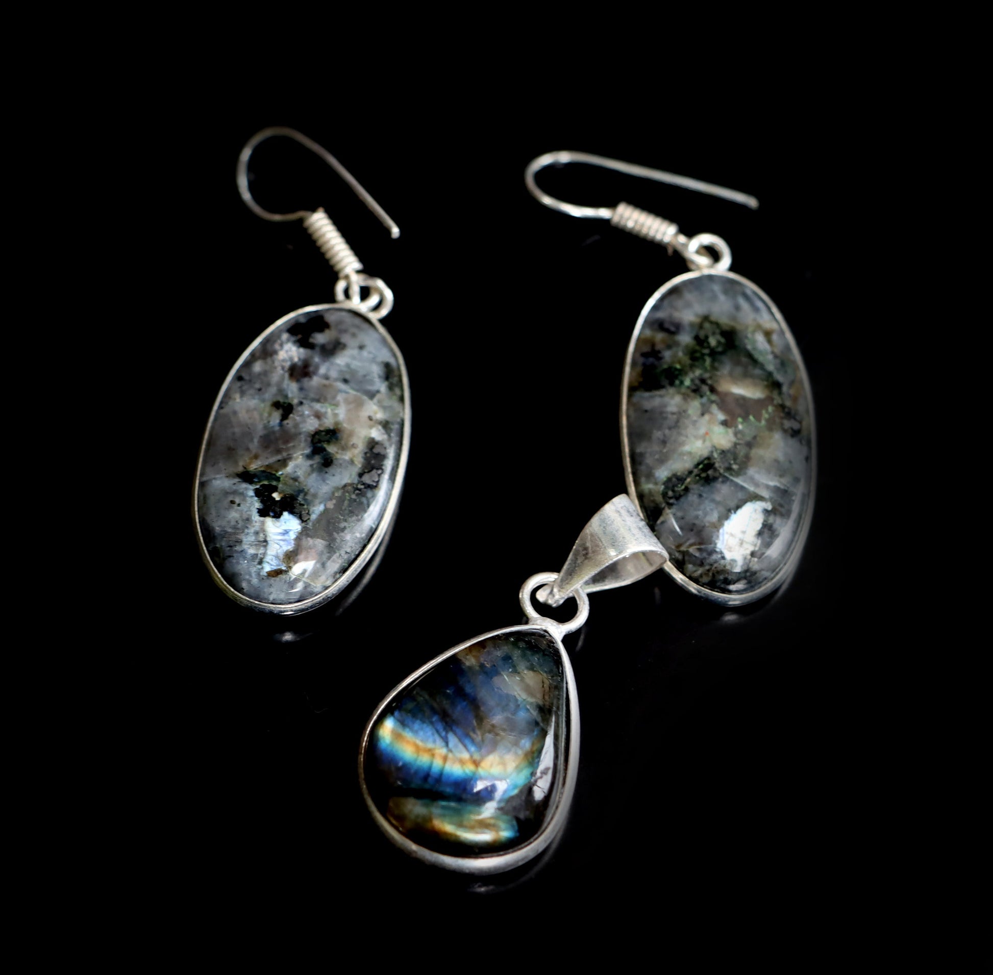 Set přívěšek náušnice labradorit - Supreme Panthers