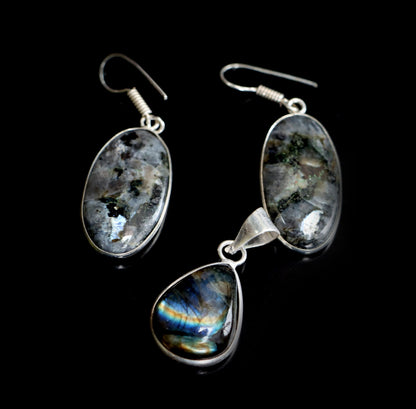 Set přívěšek náušnice labradorit - Supreme Panthers