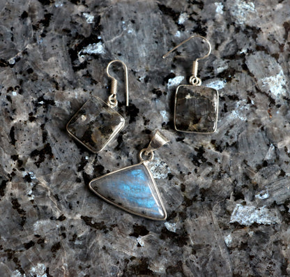 Set přívěšek náušnice labradorit - Supreme Panthers