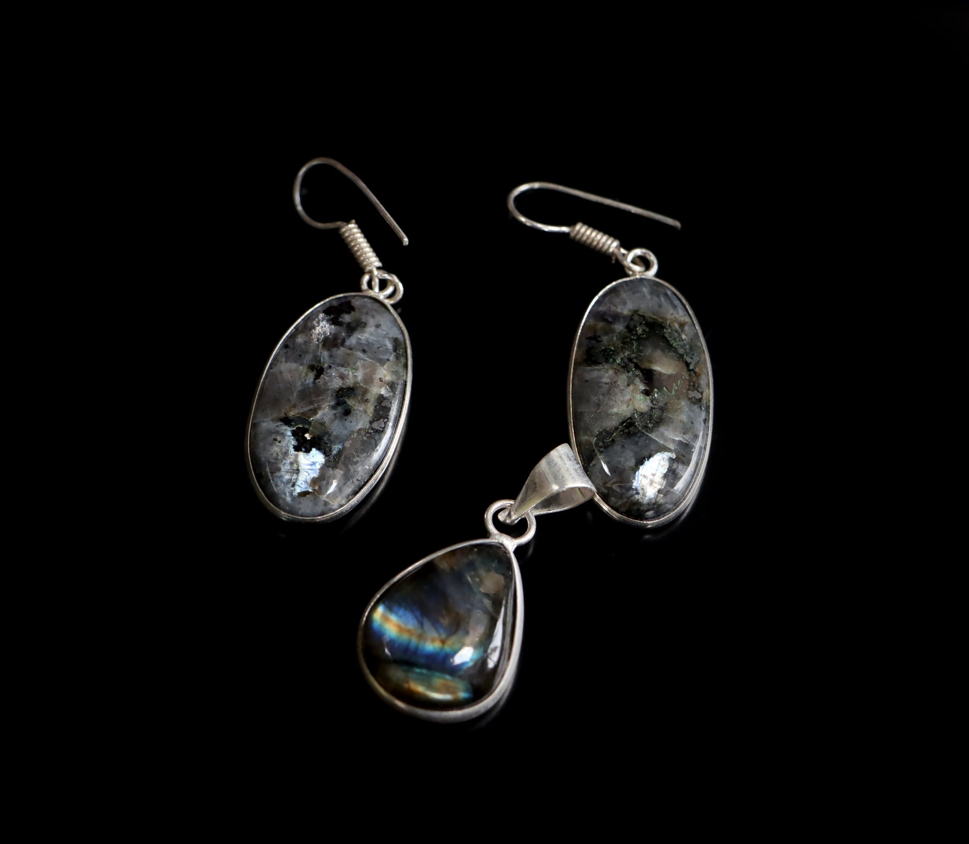 Set přívěšek náušnice labradorit - Supreme Panthers