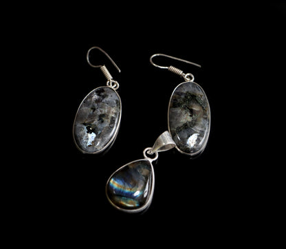 Set přívěšek náušnice labradorit - Supreme Panthers