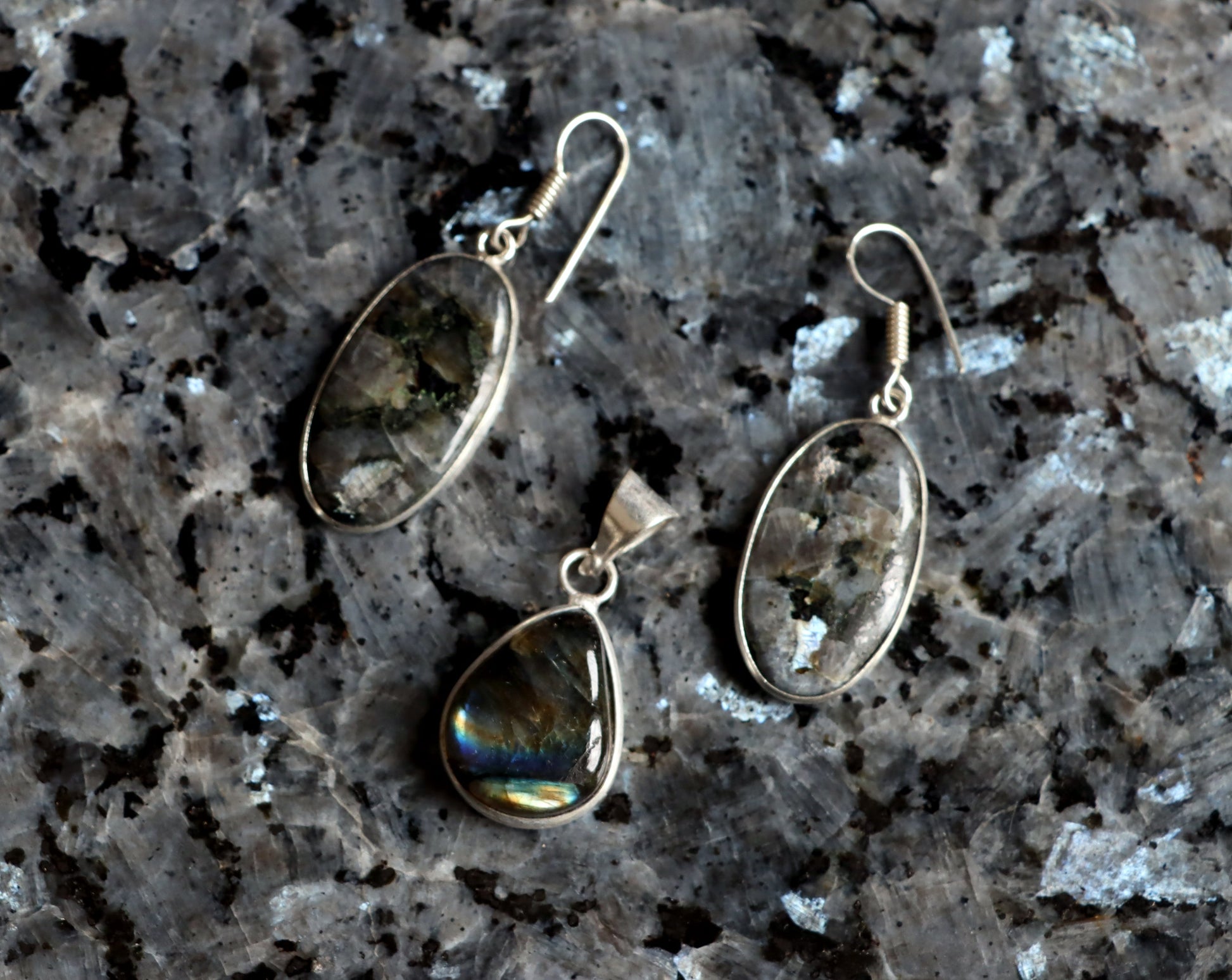 Set přívěšek náušnice labradorit - Supreme Panthers