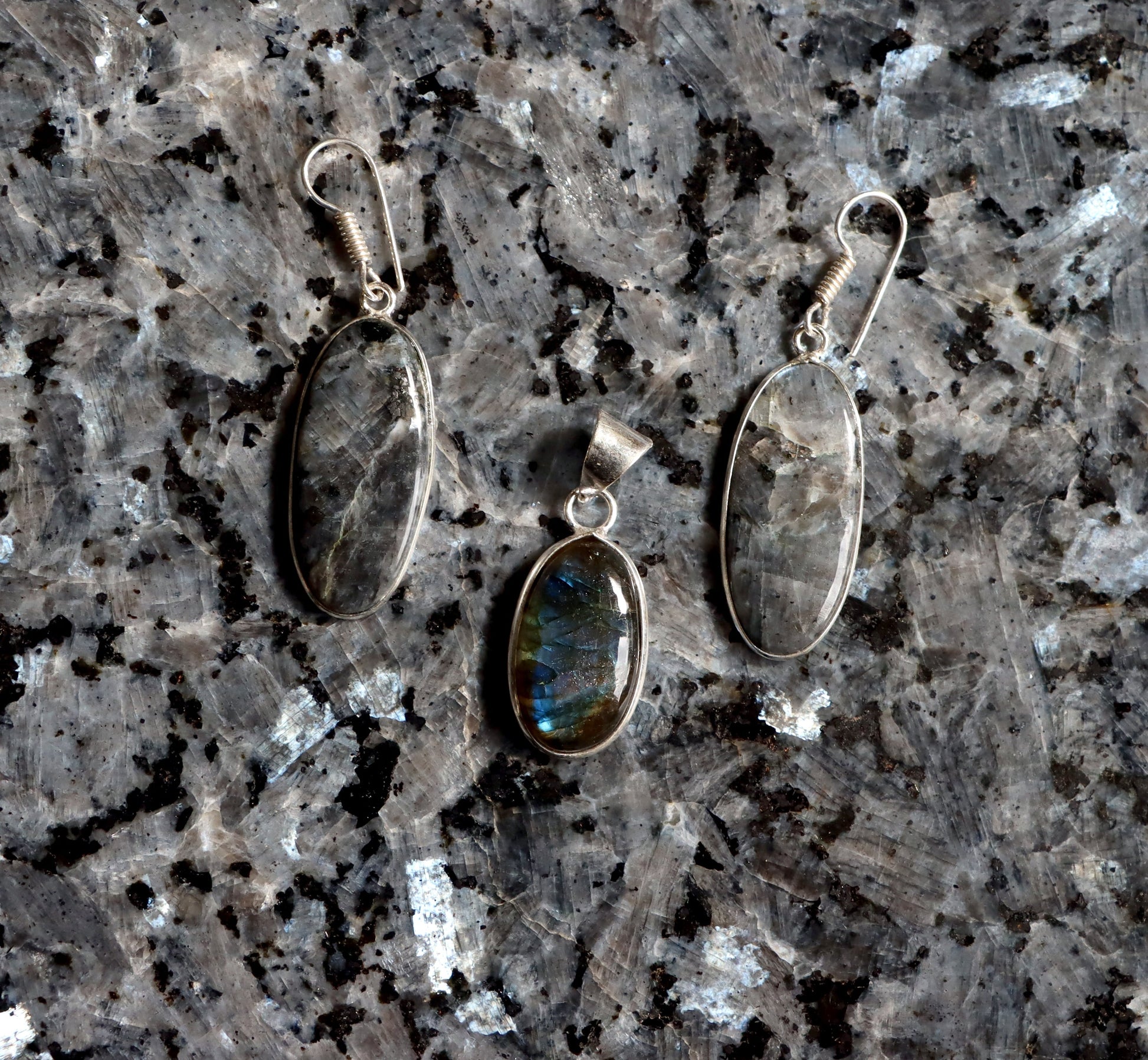 Set přívěšek náušnice labradorit - Supreme Panthers