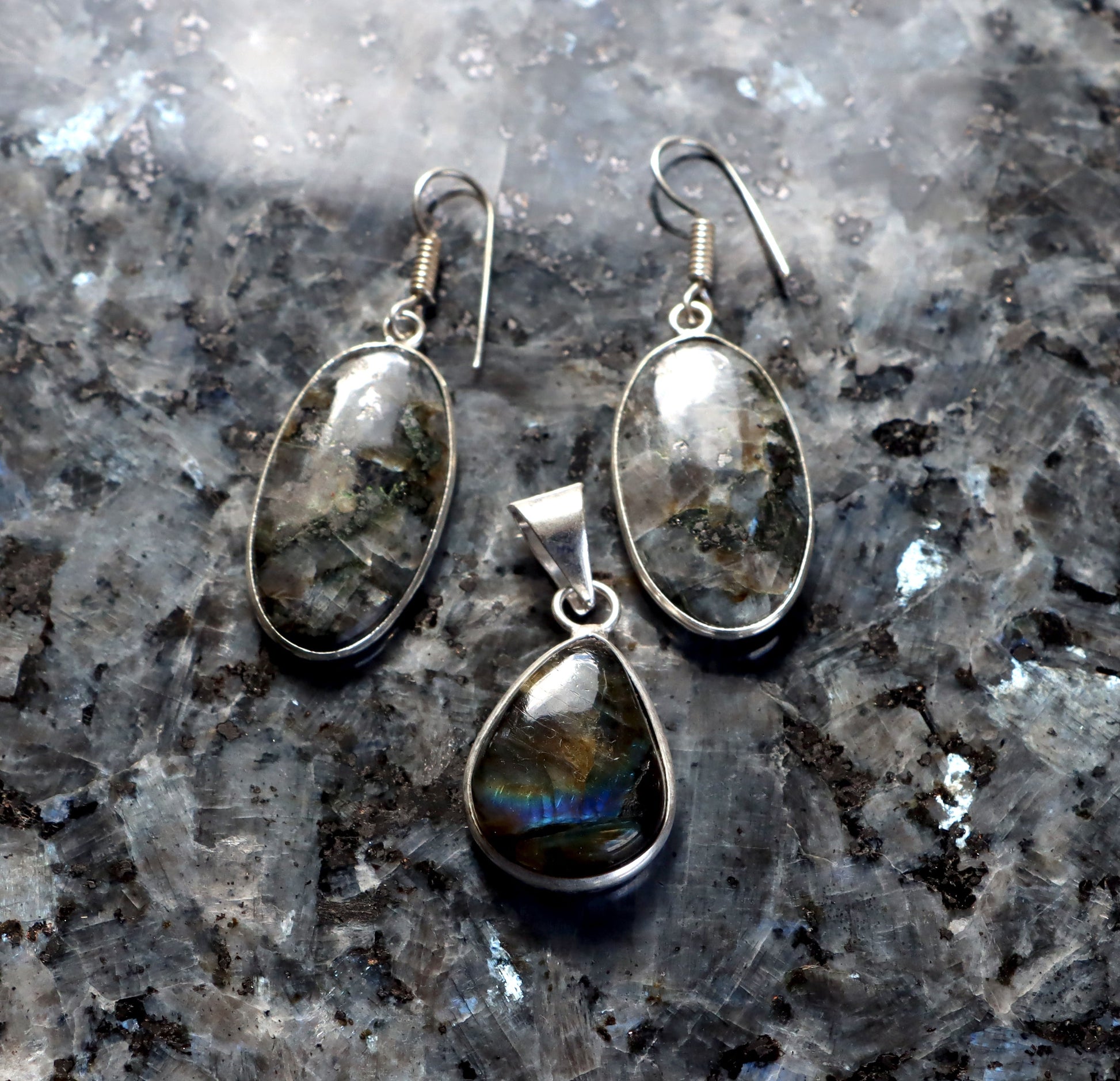 Set přívěšek náušnice labradorit - Supreme Panthers