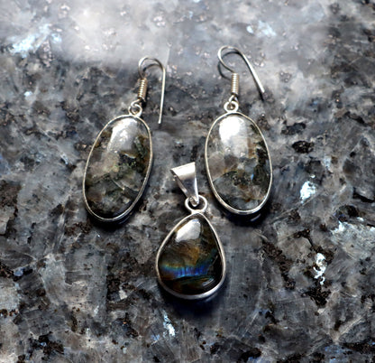 Set přívěšek náušnice labradorit - Supreme Panthers