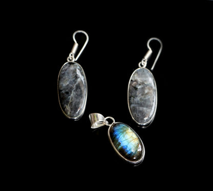 Set přívěšek náušnice labradorit - Supreme Panthers