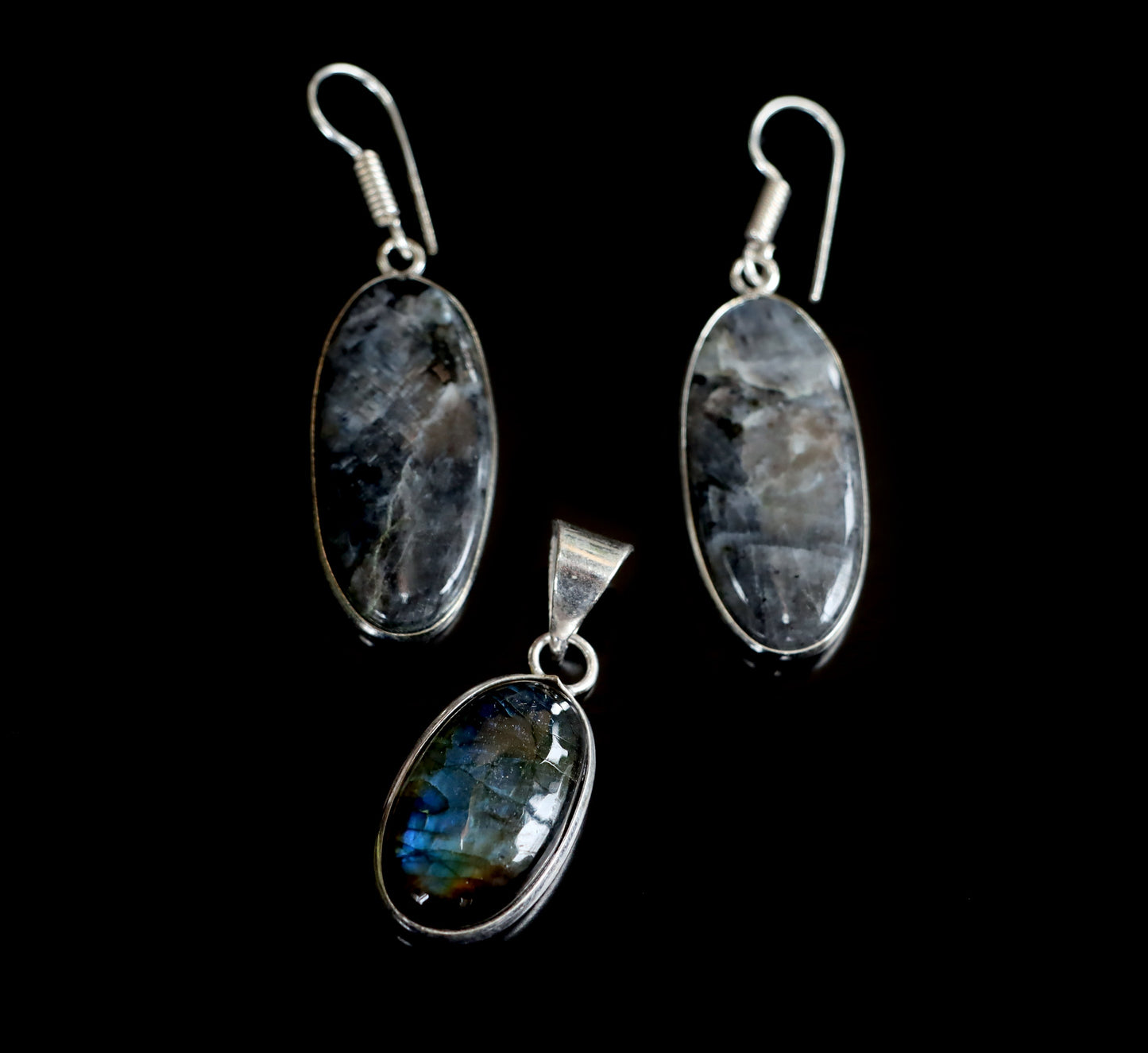 Set přívěšek náušnice labradorit - Supreme Panthers