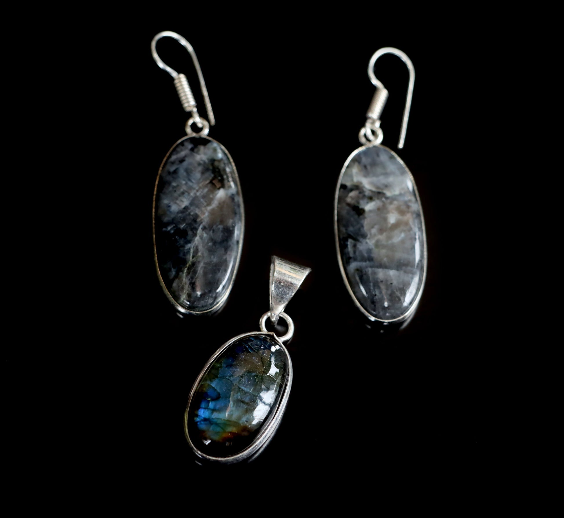 Set přívěšek náušnice labradorit - Supreme Panthers