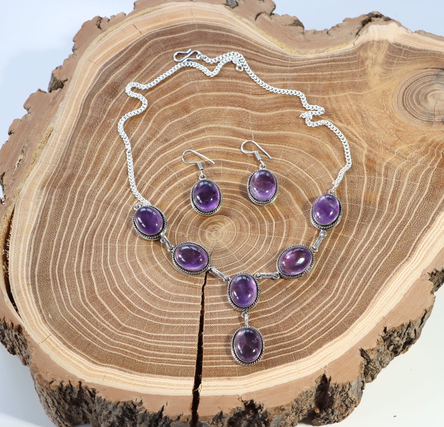 Souprava náhrdelník a náušnice s ametystem – elegance v purpurovém lesku - Supreme Panthers