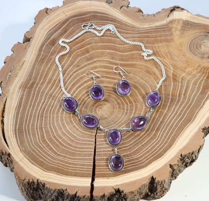 Souprava náhrdelník a náušnice s ametystem – elegance v purpurovém lesku - Supreme Panthers