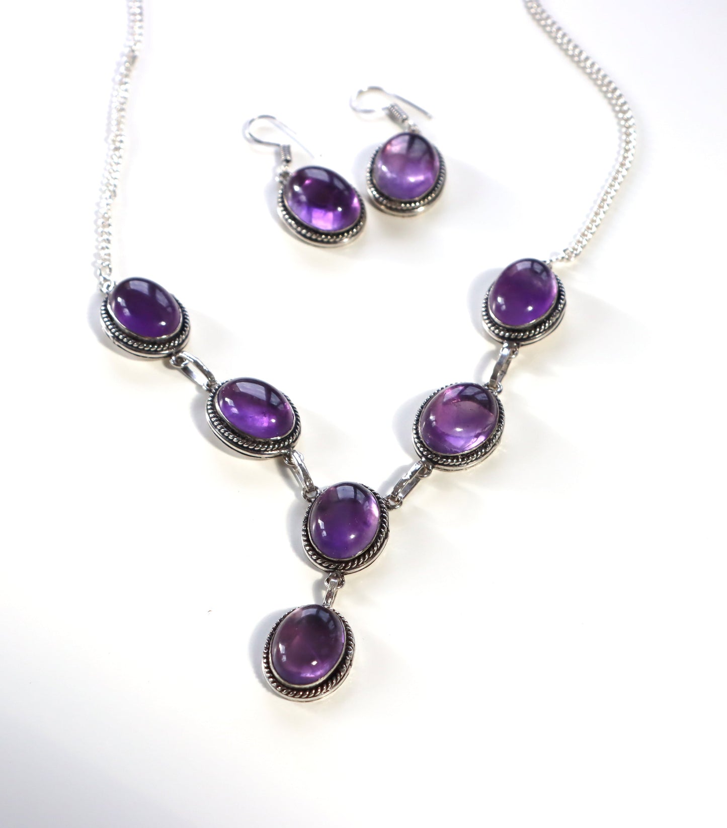 Souprava náhrdelník a náušnice s ametystem – elegance v purpurovém lesku - Supreme Panthers