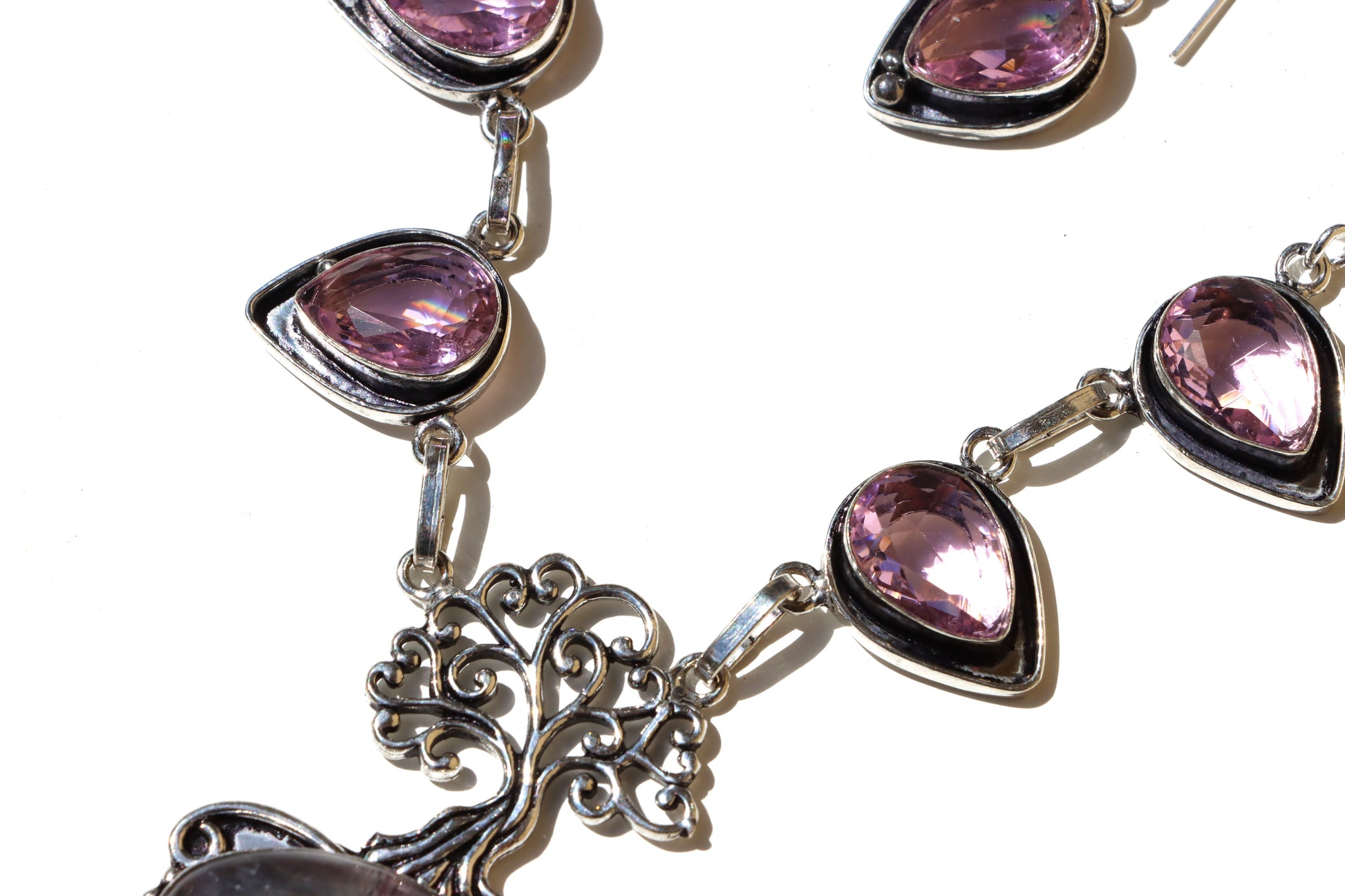 Souprava „Strom duhy – Fluorit & ametyst“, náhrdelník+náušnice - Supreme Panthers