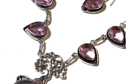 Souprava „Strom duhy – Fluorit & ametyst“, náhrdelník+náušnice - Supreme Panthers