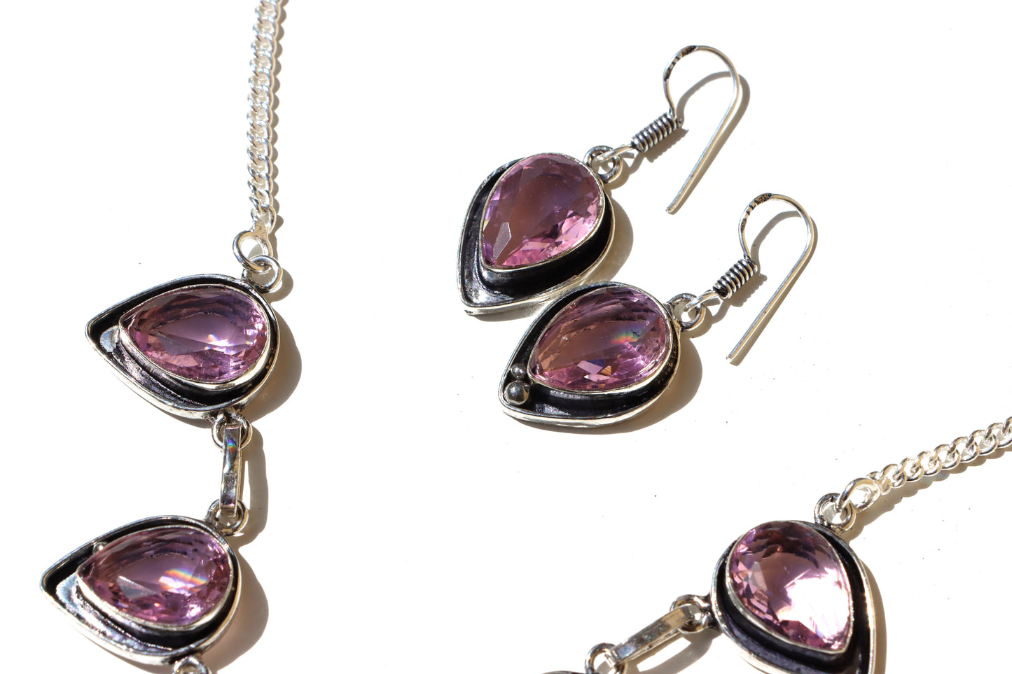 Souprava „Strom duhy – Fluorit & ametyst“, náhrdelník+náušnice - Supreme Panthers