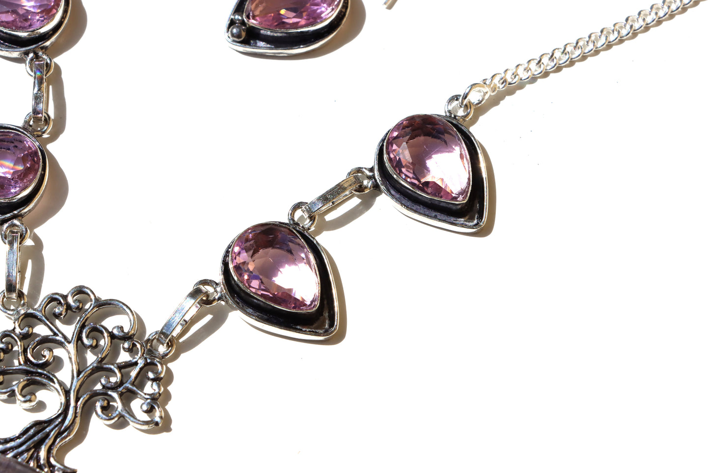 Souprava „Strom duhy – Fluorit & ametyst“, náhrdelník+náušnice - Supreme Panthers